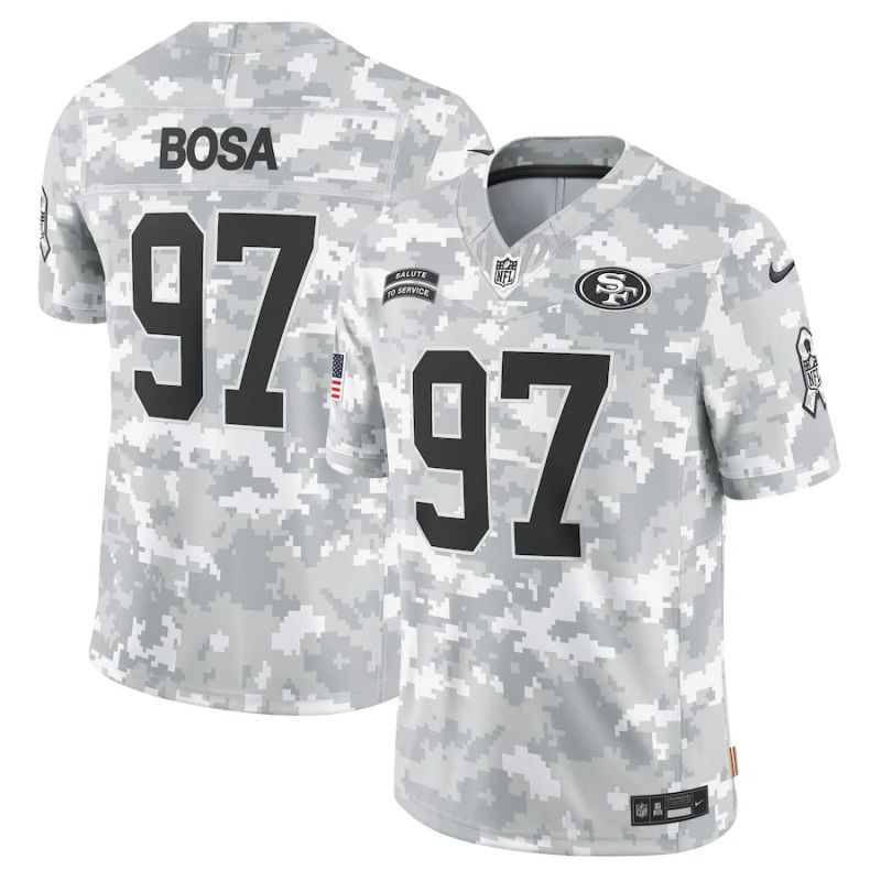 Men San Francisco 49ers #97 Bosa Nike Arctic Camo 2024 Salute to Service Limited NFL Jersey